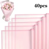 Inne - TEMU 40szt. Różowy do Pakowania z Kwiatowym Wzorem i Magicznymi Krawędziami - Wodoodporny, Półprzezroczysty, Arkusze do Bukietów dla Kwiaciarni i - miniaturka - grafika 1