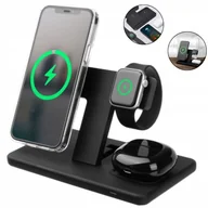 Ładowarki do telefonów - ŁADOWARKA INDUKCYJNA STACJA DOKUJĄCA APPLE IPHONE SAMSUNG QI USB 3W1 - miniaturka - grafika 1