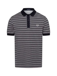 Fred Perry Męska koszulka polo Mężczyźni Bawełna niebieski wzorzysty, S - Koszulki męskie - miniaturka - grafika 1