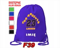 Torby szkolne - WOREK SZKOLNY NA WF SPORTOWY LOS ANGELES LAKERS NBA BASKET - IMIĘ - miniaturka - grafika 1