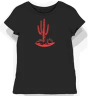 Koszulki i topy damskie - Koszulka damska czarna z motywem czerwonego kaktusa Saguaro XL - miniaturka - grafika 1