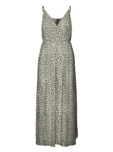 Vero Moda Sukienka w kolorze karmelowo-czarnym - Sukienki - miniaturka - grafika 1