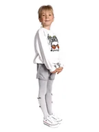 Rajstopy - Rajstopy dziewczęce bawełniane z elementem 3D kokardka szare 128-134 YOCLUB - miniaturka - grafika 1