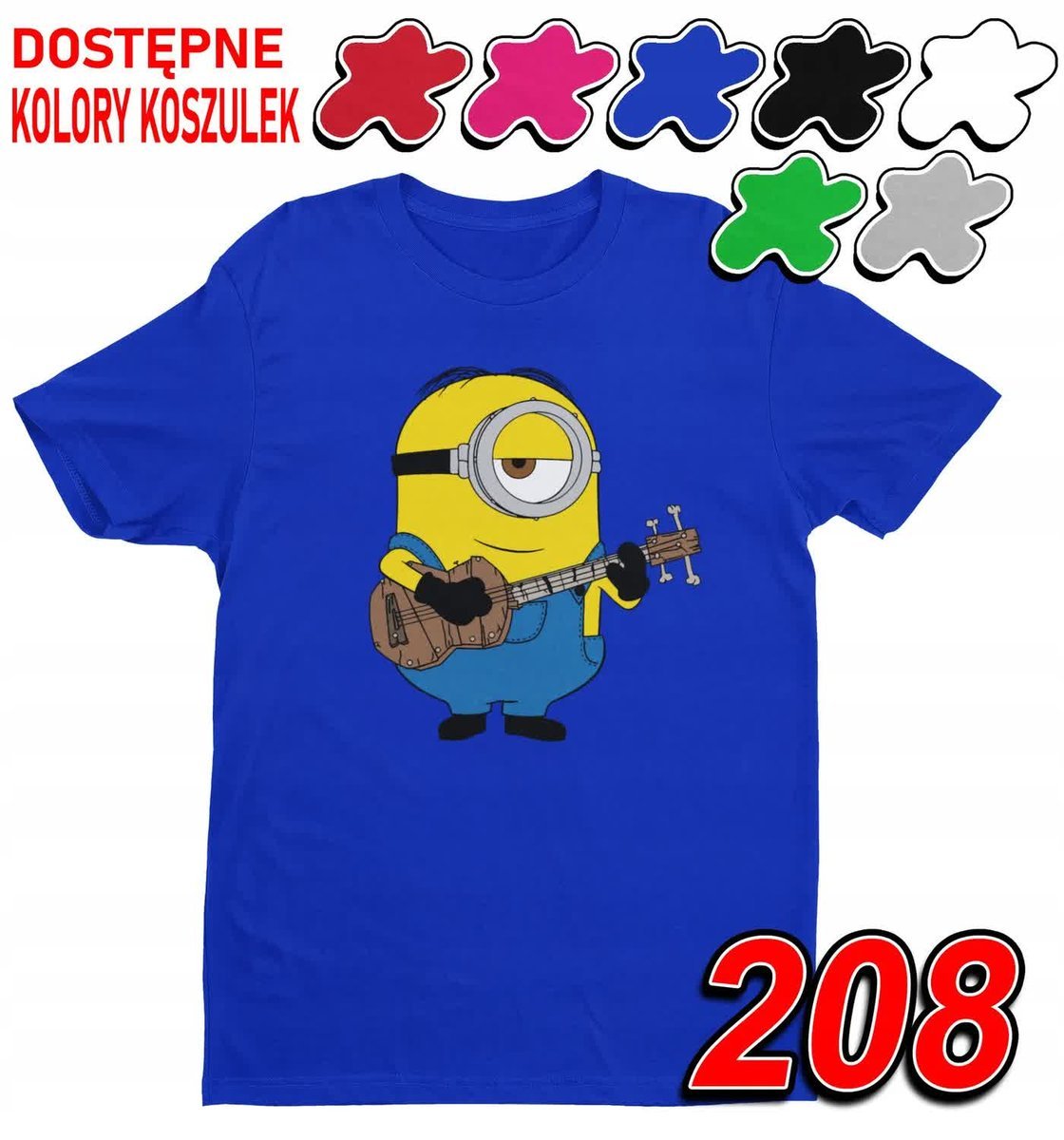 Dziecięca Koszulka T-Shirt Z Nadrukiem Minionki Bajki Różne -M 134-140