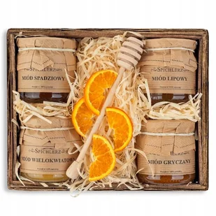 Zestaw POLSKICH MIODÓW kosz URODZINY imieniny prezent dla mamy babci taty - Zestawy upominkowe - miniaturka - grafika 1