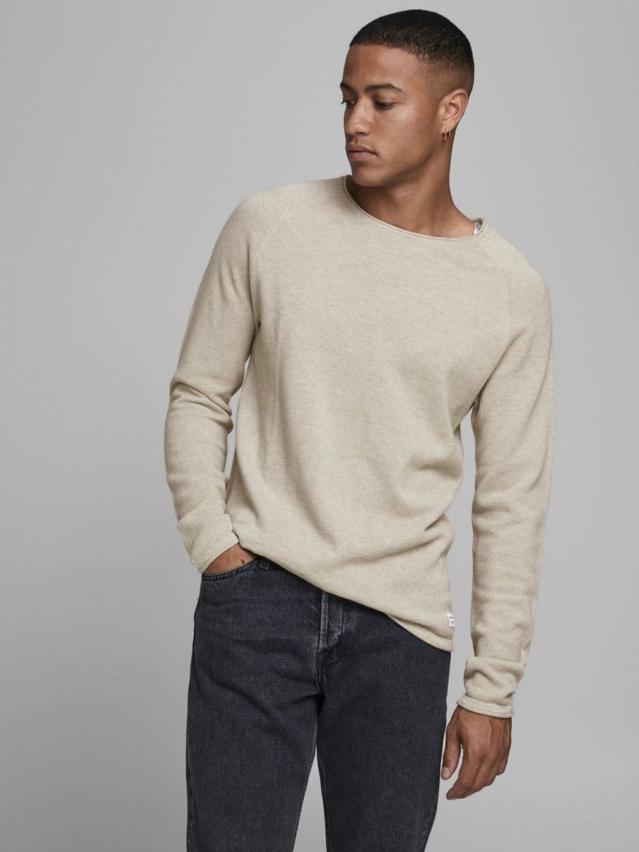 maglie uomo jack and jones 12157321 hill oatmeal melange