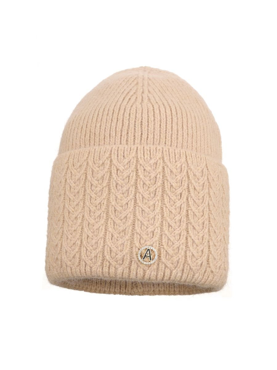 Dziewczęca czapka zimowa beżowa Ambra r.54/58