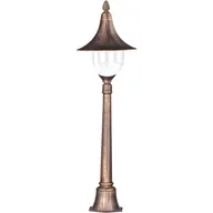 Lampy ogrodowe - Czarno-złota lampa ogrodowa stojąca retro słupek B1-P30 - miniaturka - grafika 1