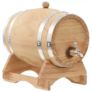 vidaXL Beczka na wino z kranikiem lite drewno sosnowe 6 L 50680 - Akcesoria i części AGD - miniaturka - grafika 1