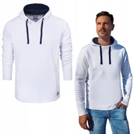 Bluzy męskie - BLUZA Męska na Lato z Kapturem DRESOWA Nieocieplana BIAŁA M Pako Jeans - miniaturka - grafika 1