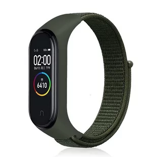 Opaska Pasek Bransoleta Nylon Xiaomi Mi Band 5 6 7 Zielona - Akcesoria do smartwatchy - miniaturka - grafika 1