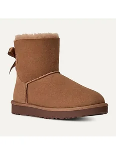 UGG Skórzane botki "Mini Bailey Bow II" w kolorze brązowym - Botki damskie - miniaturka - grafika 1