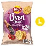 Chipsy - Lay's Oven Baked Pieczone formowane chipsy ziemniaczane z makiem o smaku ostrej papryki 110 g - miniaturka - grafika 1