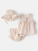 Spodenki dla niemowląt - carter's 3-częściowy zestaw w kolorze kremowym - miniaturka - grafika 1