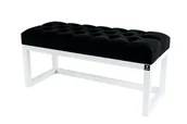 Ławki do przedpokoju - Ławka Na Buty Lpp-2 115Cm Emrawood Drewno Lite Kolor Biały Siedzisko Pikowane Kolor Czarny - miniaturka - grafika 1