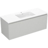 Szafki łazienkowe - Mexen Rivel szafka łazienkowa 120 cm z umywalką Otis, 1 szuflada, ryflowana , szara mat/biała mat - 91A20-12047-1-BF62-W18M01 - miniaturka - grafika 1