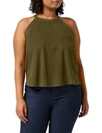 Koszulki i topy damskie - Urban Classics Top damski top peached rib wiązany na szyi top sportowy top, zielony (Olive 00176), 4XL - miniaturka - grafika 1