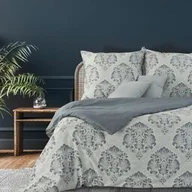 Pościel - Eurofirany Pościel bawełniana 160x200 Palermo 10 szara niebieska Glamour bawełniana z żakardowym wzorem Terra Collection - miniaturka - grafika 1