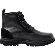Botki damskie - Buty damskie Calvin Klein Jeans Eva Boot Mid Lace Up trepy skórzane czarne-38 - miniaturka - grafika 1