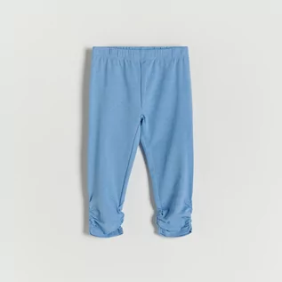 Spodnie i spodenki dla dziewczynek - Reserved Legginsy ze ściągaczami - Niebieski - grafika 1
