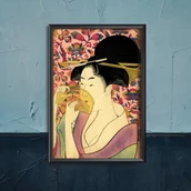 Plakaty - Plakatyw  stylu retro Kushi Comb Kitagawa Utamaro - miniaturka - grafika 1