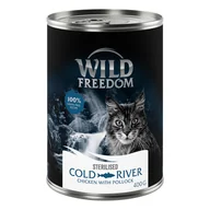 Mokra karma dla kotów - Wild Freedom Adult Sterilised, 6 x 400 g - bez zbóż - Cold River - czarniak i kurczak - miniaturka - grafika 1