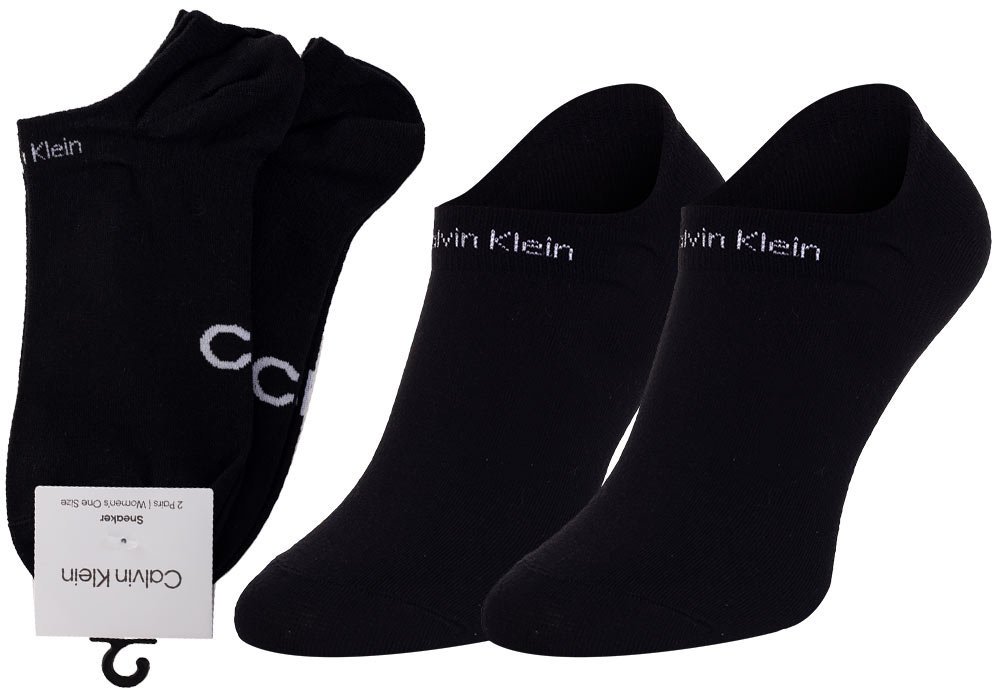 CALVIN KLEIN SKARPETKI STOPKI 2 PARY BLACK 701218774 001 - Rozmiar: 37-41