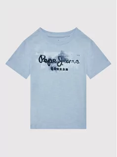 Koszulki i topy damskie - Pepe Jeans T-Shirt Golders PB501338 Niebieski Slim Fit - grafika 1