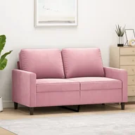 Sofy i kanapy - vidaXL Sofa 2-osobowa, różowy, 120 cm, tapicerowana aksamitem - miniaturka - grafika 1