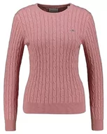 Swetry damskie - GANT Damski sweter ze stretchem bawełnianym C, California Pink Melange, M - miniaturka - grafika 1