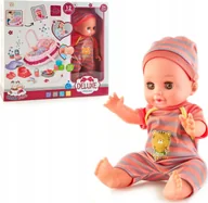 Lalki dla dziewczynek - AMPQ Lalka bobas mówiąca z akcesoriami dla niemowlaka oraz materiałowym nosidełkiem Bezpieczne zakupy! Szybka wysyłka! oryginalne, zaplombowane pudełko! - miniaturka - grafika 1