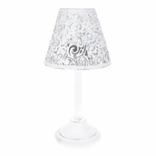 Ozdoby bożonarodzeniowe - Świecznik metalowy z kloszem Bella, 12 x 24 x12 cm, biały - miniaturka - grafika 1