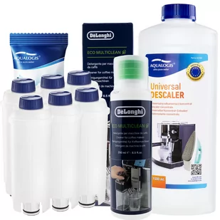 Zestaw Do Ekspresu Delonghi - Filtr Aqualogis AL-S002 6szt. + Uniwersalny Odkamieniacz Aqualogis 1000ml + Delonghi MultiClean DLSC550 - Akcesoria i części do ekspresów do kawy - miniaturka - grafika 1