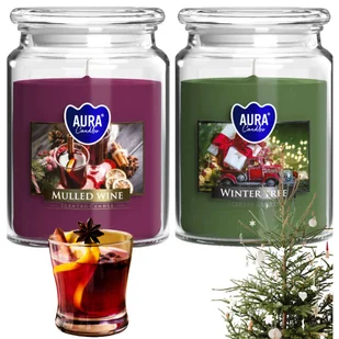 ŚWIECE ZAPACHOWE ŚWIĄTECZNE ŚWIĘTA ŚWIECZKI 2X ŚWIECA ZESTAW NA PREZENT XXL - Świece - miniaturka - grafika 1