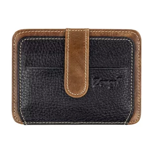 Etui skórzane w kolorze brązowo-czarnym card holder EM 34 - EM Men's Accessories - Portfele - miniaturka - grafika 1