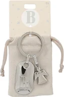 Koszulki i topy damskie - Depesche 11800-003 Srebrny brelok do kluczy z literą B i aniołem stróżem, stop cynku, w zestawie z kolorowym aksamitnym etui - miniaturka - grafika 1