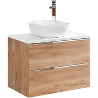 Szafki łazienkowe - Szafka z Blatem i Umywalką Nablatową 821A Capri Oak Comad Dąb Craft Złoty - miniaturka - grafika 1