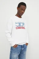 Bluzy męskie - Diesel bluza S-GINN-K43 męska kolor biały z nadrukiem A12508.0HAYT - miniaturka - grafika 1