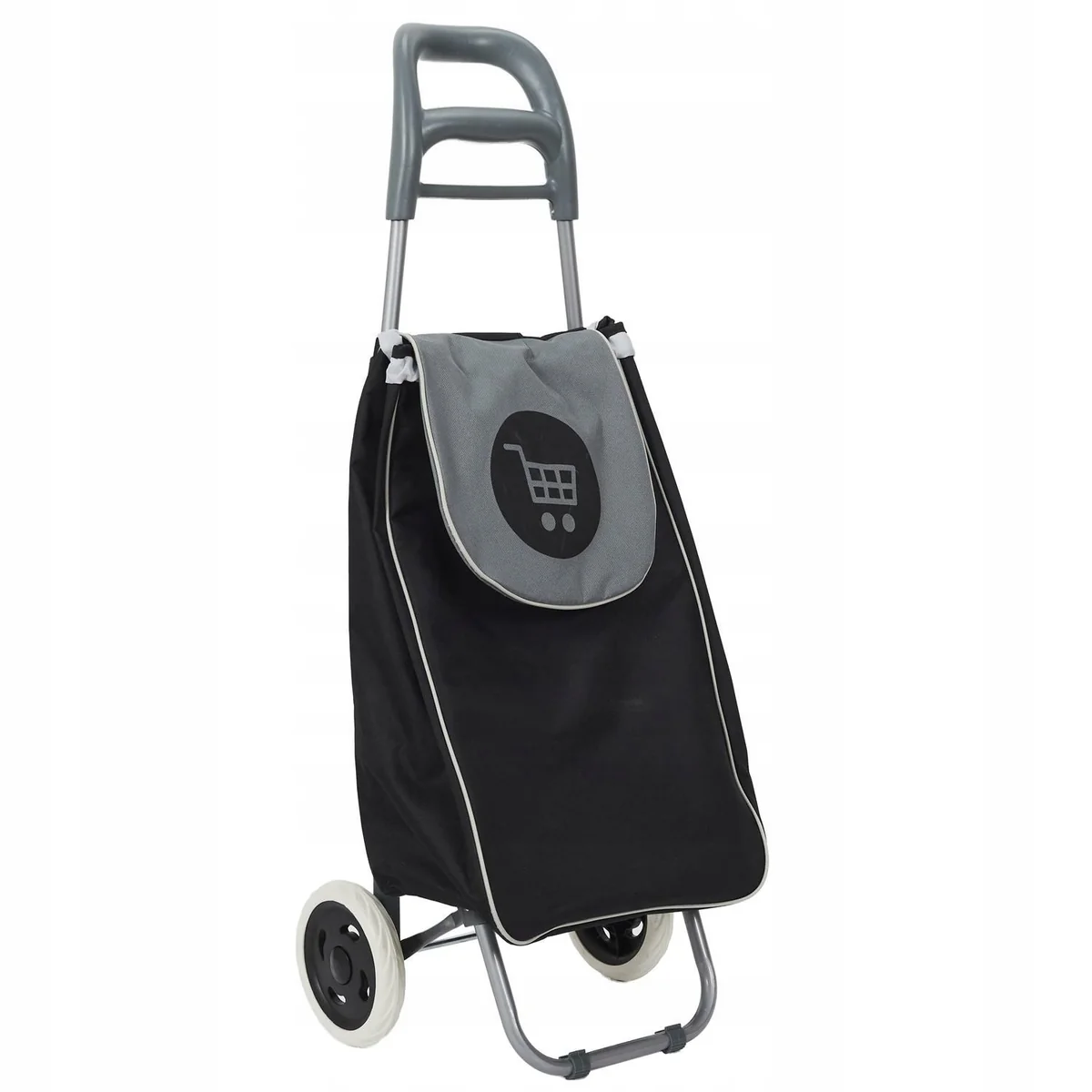 Wózek na zakupy na kółkach Shopper czarny 34x20x96 cm 50l Torba Unisex