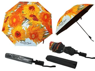 Parasol automatyczny, składany - V. van Gogh, Słoneczniki (dekoracja na wierzchu) (CARMANI) - Parasole - miniaturka - grafika 1