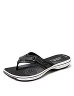 Klapki i japonki damskie - Clarks Damskie japonki Brinkley Sea, czarny - Czarny Black Synthetic - 42 EU - miniaturka - grafika 1