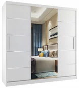 Szafy - Szafa przesuwna Premium z lustrem Szuflady 200 cm - miniaturka - grafika 1