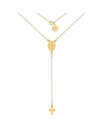 Naszyjniki - Złoty naszyjnik z medalikiem i krzyżykiem - miniaturka - grafika 1