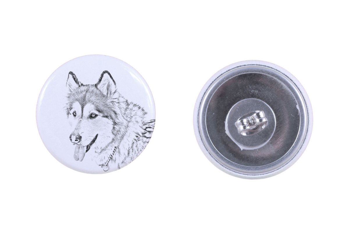 Alaskan Malamute - wyjątkowe kolczyki z psem, twój pupil na breloku, marka własna Art-Dog