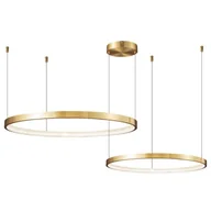 Lampy sufitowe - Zing Ring Double 60 B - żyrandol LED 60cm dwa pierścienie złoty mosiądz - miniaturka - grafika 1
