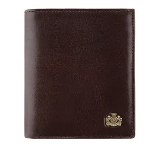 Duży portfel ze skóry naturalnej mieszczący dowód rejestracyjny brązowy - Portfele - miniaturka - grafika 1