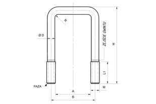 Cybant kwadratowy DROMET typ C M8 43/81 (1 1/4") - Akcesoria motoryzacyjne - miniaturka - grafika 2