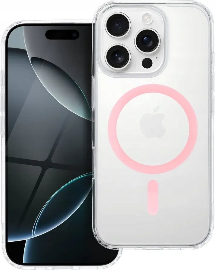 Drop Glue Colorful Ring Mag Cover kompatybilny z MagSafe pasuje do IPHONE 12 PRO MAX różowy