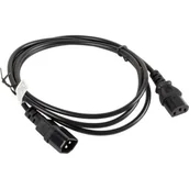 Kable komputerowe i do monitorów - LANBERG LANBERG Przedłużacz kabla zasilającego IEC 320 C13 C14 1.8M czarny (CA-C13E-10CC-0018-BK) - miniaturka - grafika 1