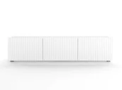 Szafki RTV - Szafka RTV Stojąca KOLDER Szerokość 150 cm Biały Mat Ryflowany Front Do Salonu KL-02-BLM - miniaturka - grafika 1